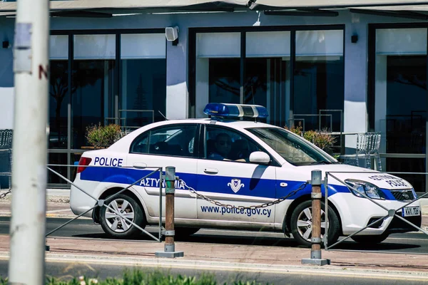 Limassol Chypre Mai 2020 Vue Une Voiture Police Chypriote Traditionnelle — Photo