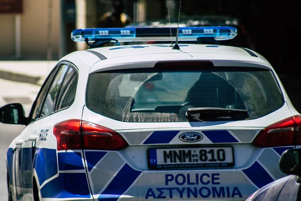 Limassol Cyprus Травня 2020 Вид Традиційний Кіпрський Поліцейський Автомобіль Їде — стокове фото