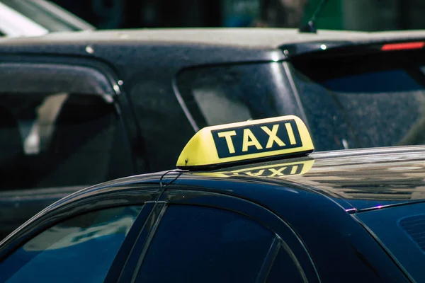 Limassol Cipro Maggio 2020 Veduta Taxi Cipriota Tradizionale Che Rotola — Foto Stock