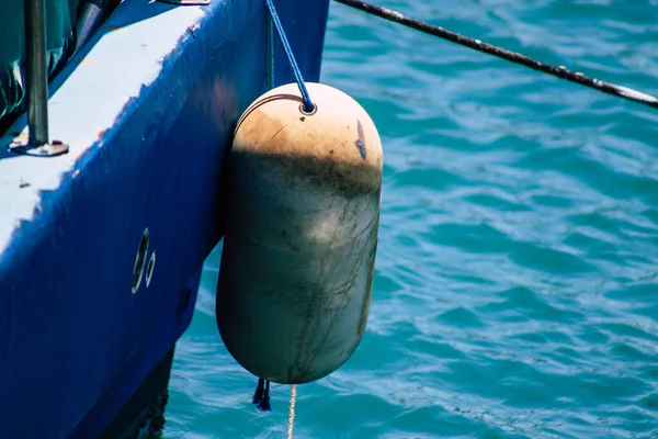 Limassol Cyprus May 2020 Closeup Fishing Boat Moored Old Port — Stock Photo, Image