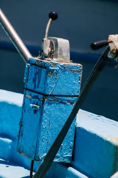 Limassol Cyprus May 2020 Closeup Fishing Boat Moored Old Port — Stock Photo, Image