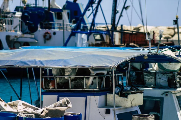 Limassol Cyprus Травня 2020 Року Закриття Рибальського Човна Пришвартованого Старому — стокове фото