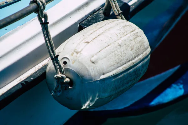 Limassol Cyprus May 2020 Closeup Fishing Boat Moored Old Port — Stock Photo, Image