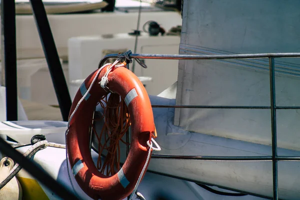 Limassol Cyprus May 2020 Closeup Fishing Boat Moored Old Port — Stock Photo, Image