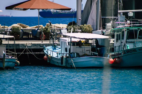 Limassol Cipro Maggio 2020 Veduta Una Barca Ormeggiata Nel Vecchio — Foto Stock