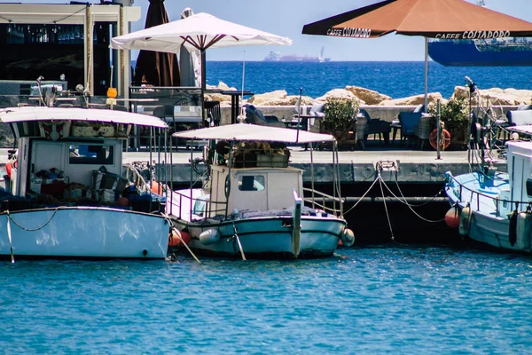 Лимассол Кипр Мая 2020 Вид Лодку Пришвартованную Старом Порту Лимассола — стоковое фото