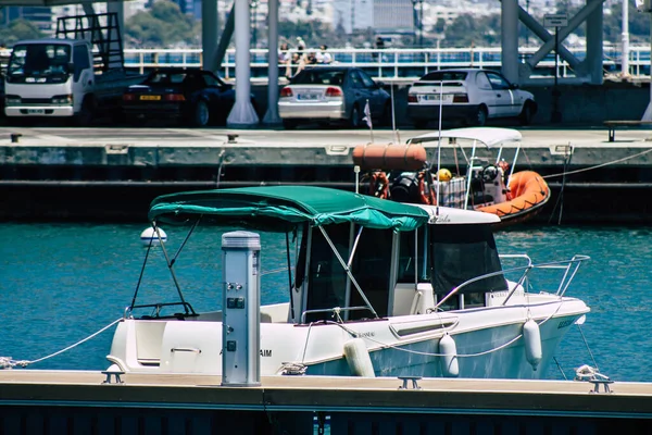 Limassol Cyprus Травня 2020 Вид Човен Пришвартований Старому Порту Лімасол — стокове фото