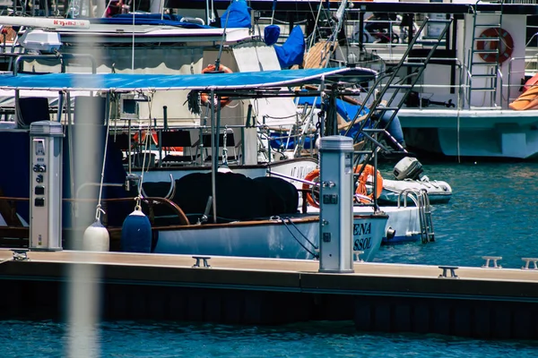 Limassol Chipre Maio 2020 Vista Barco Atracado Antigo Porto Limassol — Fotografia de Stock