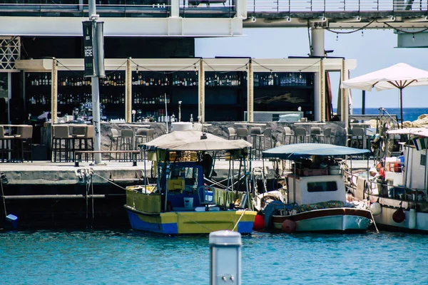 Limassol Ciprus Május 2020 Tekintse Meg Hajó Kikötve Régi Kikötő — Stock Fotó
