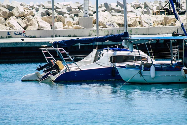 Limassol Cyprus Травня 2020 Вид Човен Пришвартований Старому Порту Лімасол — стокове фото