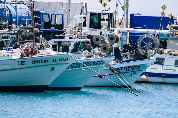 Limassol Chipre Mayo 2020 Vista Barco Amarrado Antiguo Puerto Limassol — Foto de Stock