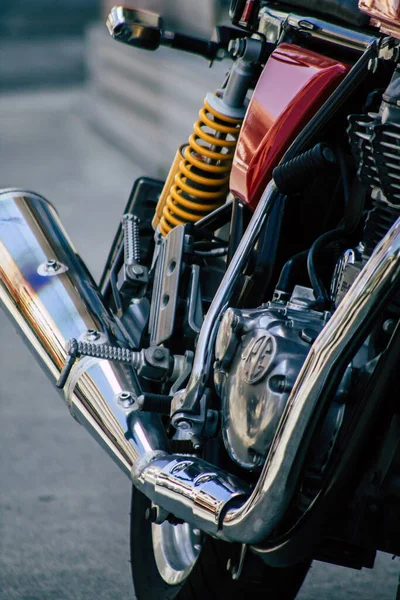 Limassol Zypern Mai 2020 Nahaufnahme Eines Royal Enfield Motorrads Das — Stockfoto