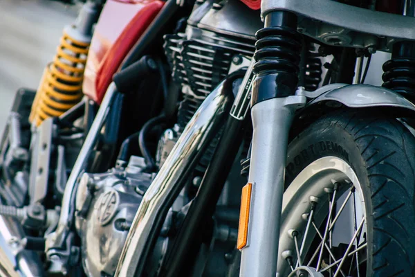 Limassol Kypr Května 2020 Detailní Záběr Motocykl Royal Enfield Zaparkovaný — Stock fotografie