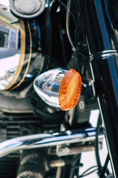 Limassol Kypr Května 2020 Detailní Záběr Motocykl Royal Enfield Zaparkovaný — Stock fotografie