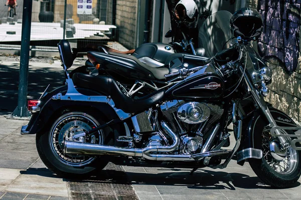 Limassol Chipre Maio 2020 Fechar Softail Heritage Harley Davidson Motocicleta — Fotografia de Stock