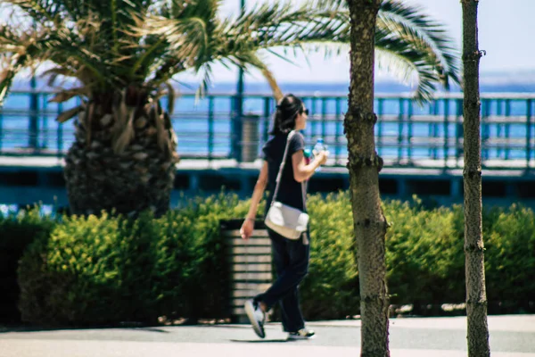 Limassol Chipre Maio 2020 Vista Pessoas Não Identificadas Andando Passeio — Fotografia de Stock