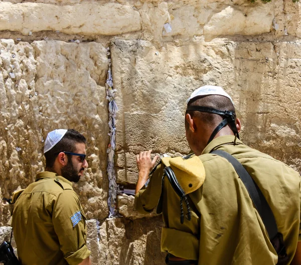 Kudüs Srail Mayıs 2018 Srail Askerlerinin Eski Kudüs Şehrindeki Batı — Stok fotoğraf