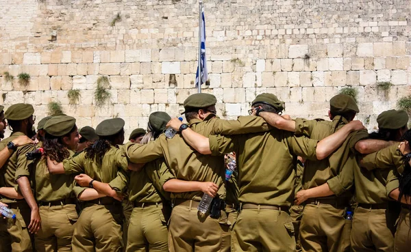 Jeruzalem Israël Mei 2018 Weergave Van Een Israëlische Soldaten Broederschap — Stockfoto