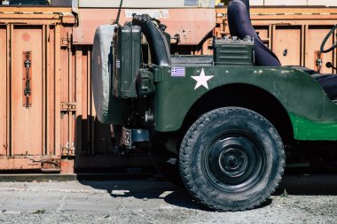 Kıbrıs Rum Kesimi 3 Haziran 2020 'de Kıbrıs Rum Kesimi' nin Limasol adasında park halindeki bir Amerikan ordusu jipinin görüntüsü