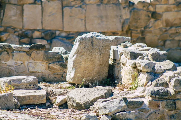 Limassol Cyprus June 2020 View Archaeological Remains Temple Amathous Great — Stock Photo, Image