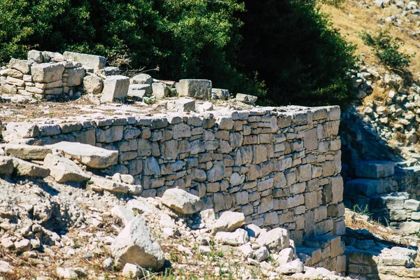 Λεμεσός Κύπρος Ιουνίου 2020 Άποψη Των Αρχαιολογικών Καταλοίπων Του Ναού — Φωτογραφία Αρχείου