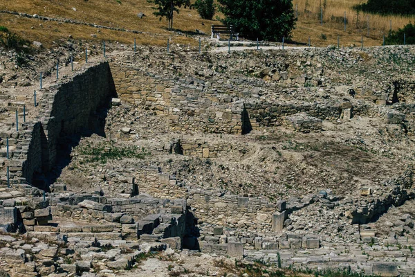 Limassol Chipre Junho 2020 Vista Dos Restos Arqueológicos Templo Amathous — Fotografia de Stock