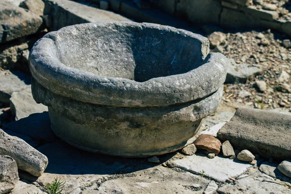 Limassol Cyprus June 2020 View Archaeological Remains Temple Amathous Great — Stock Photo, Image