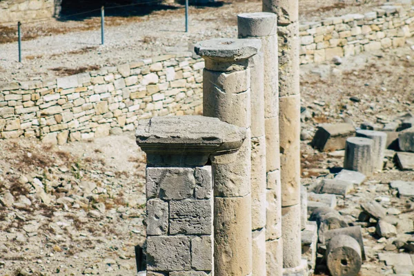 Λεμεσός Κύπρος Ιουνίου 2020 Άποψη Των Αρχαιολογικών Καταλοίπων Του Ναού — Φωτογραφία Αρχείου