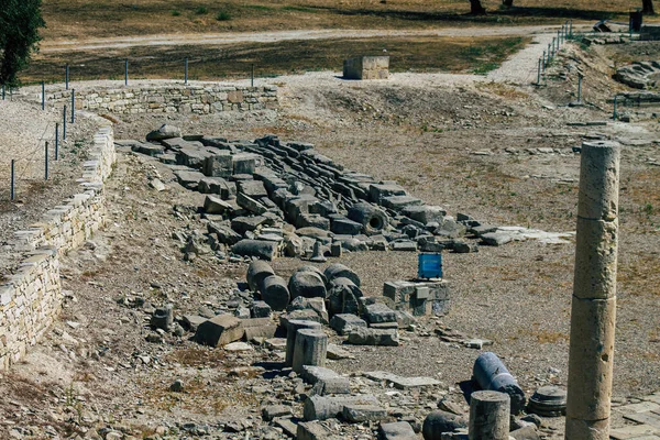 Limassol Cyprus June 2020 View Archaeological Remains Temple Amathous Great — Stock Photo, Image