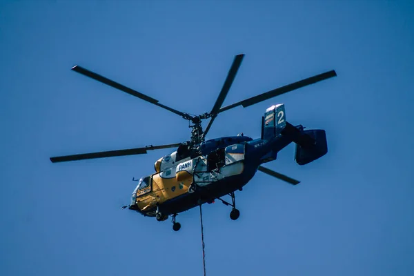 Limassol Zypern Juni 2020 Blick Auf Einen Hubschrauber Über Dem — Stockfoto