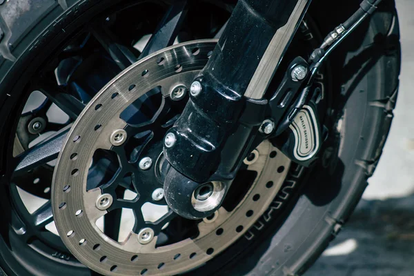 Limassol Chipre Junio 2020 Primer Plano Parte Mecánica Una Motocicleta —  Fotos de Stock