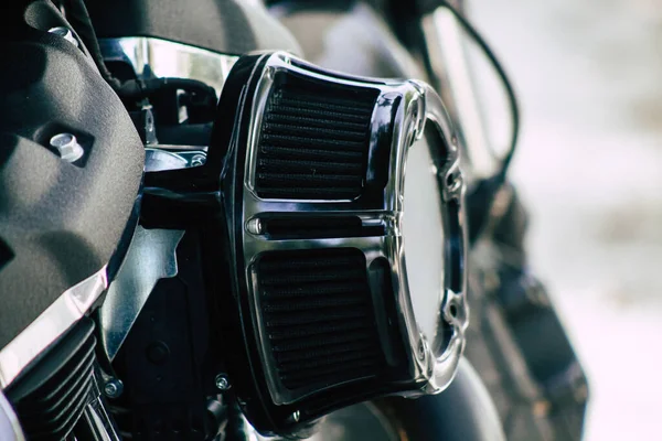 Limassol Ciprus Június 2020 Közelkép Mechanikai Része Egy Harley Davidson — Stock Fotó