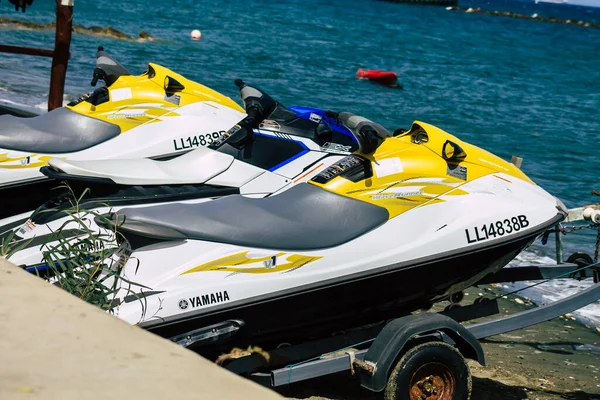 Limassol Cipro Giugno 2020 Primo Piano Una Moto Acqua Tipo — Foto Stock