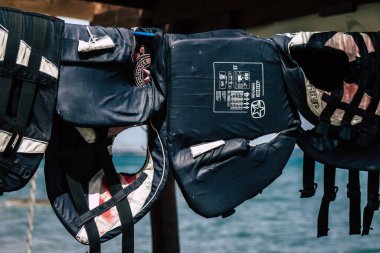 Kıbrıs Rum Kesimi 10 Haziran 2020 'de Kıbrıs Rum Kesimi' nin Limasol adasında bulunan bir su sporları merkezinin görüntüsü