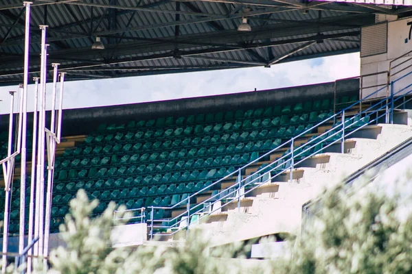 Limassol Cyprus Juni 2020 Zicht Buitenkant Van Het Voetbalstadion Stad — Stockfoto