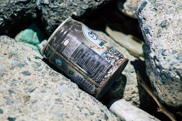 Limassol Cyprus June 2020 Closeup Various Pollution Metallic Plastic Waste — Stock Photo, Image