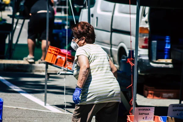 Limassol Cyprus June 2020 Portrait Unidentified People Face Mask Protect — Φωτογραφία Αρχείου