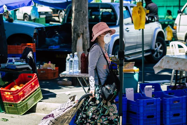 Limassol Chipre Junho 2020 Retrato Pessoas Não Identificadas Com Uma — Fotografia de Stock