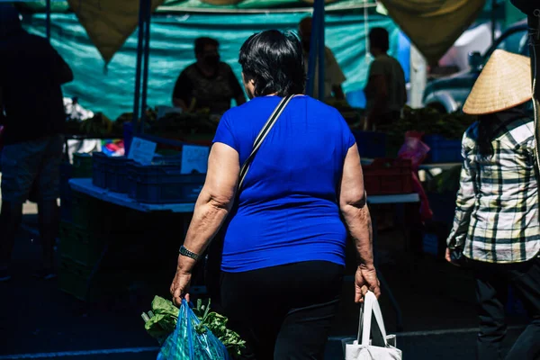 Limassol Cyprus June 2020 Portrait Unidentified People Shopping Limassol Market — ストック写真