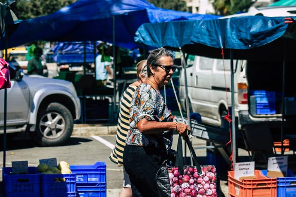 Limassol Cyprus June 2020 Portrait Unidentified People Shopping Limassol Market — ストック写真