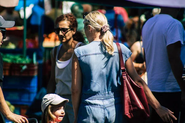 Limassol Chipre Junio 2020 Retrato Personas Identificadas Comprando Mercado Limassol — Foto de Stock