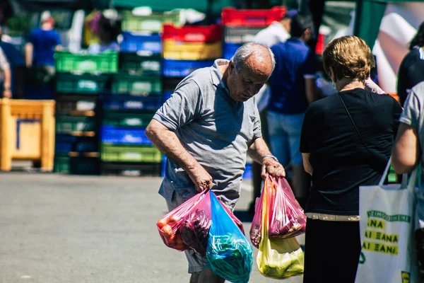 Limassol Cyprus June 2020 Portrait Unidentified People Shopping Limassol Market — Φωτογραφία Αρχείου