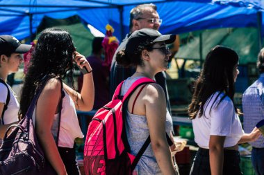 Limassol Cyprus June 13, 2020 Portrait of unidentified people shopping at the Limassol market in the morning