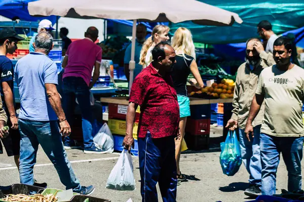 Limassol Cyprus June 2020 Portrait Unidentified People Shopping Limassol Market — ストック写真