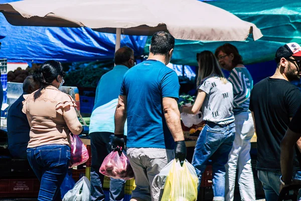 Limassol Cyprus June 2020 Portrait Unidentified People Shopping Limassol Market — Φωτογραφία Αρχείου