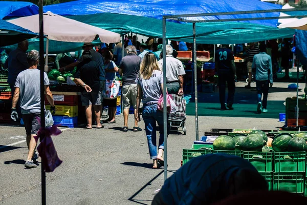 Limassol Chipre Junio 2020 Retrato Personas Identificadas Comprando Mercado Limassol — Foto de Stock