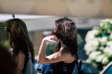 Limassol Cyprus June 13, 2020 Portrait of unidentified people shopping at the Limassol market in the morning