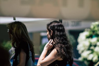 Limassol Cyprus June 13, 2020 Portrait of unidentified people shopping at the Limassol market in the morning