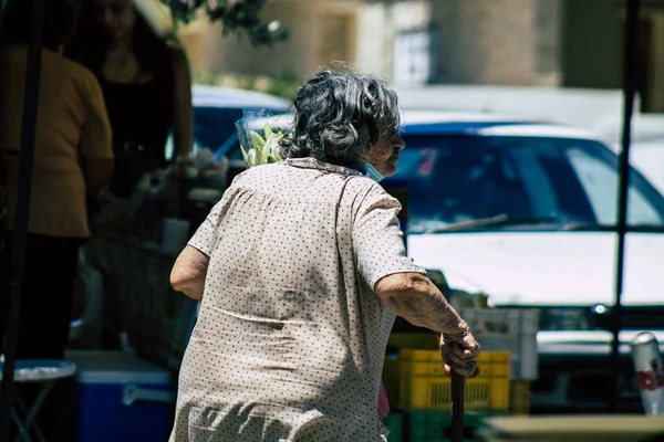 Limassol Cyprus June 2020 Portrait Unidentified People Shopping Limassol Market — Zdjęcie stockowe