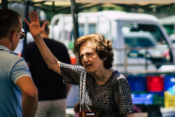 Limassol Cyprus June 2020 Portrait Unidentified People Shopping Limassol Market — Zdjęcie stockowe